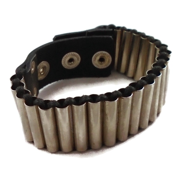 Punk Metal Tube Snap Bracelet NEW Adjustable - Picture 3 of 8